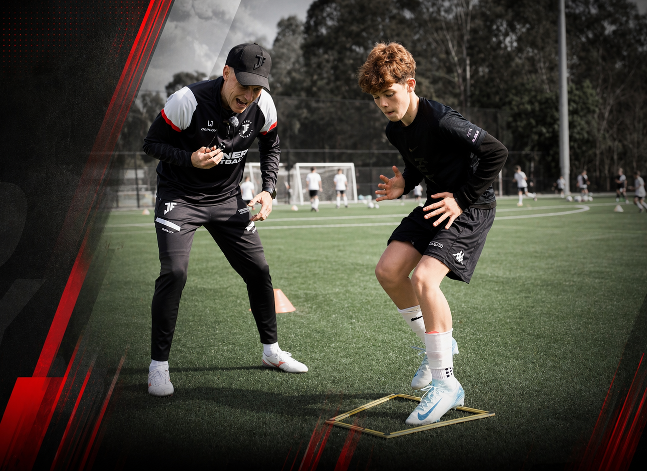 Coach Lee Jones training a young player
